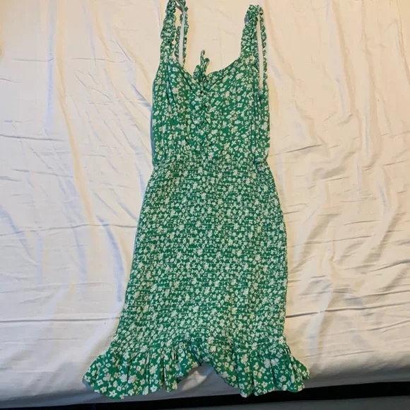 Bershka | Dresses | Asos Bershka Green Floral Mini Sundress | Poshmark